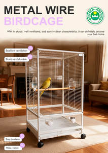 Vente en gros de cages confortables pour petits animaux, cages à oiseaux en métal à un, deux ou trois niveaux avec design de cloison - Product Image 5