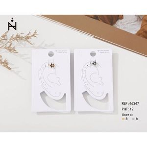 Orecchini a Clip a Forma di Fiore con Strass 6mm in Acciaio, Confezione da 12 Pezzi - Product Image 1