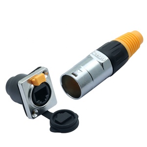 Không thấm nước <span class=keywords><strong>Ethernet</strong></span> 8P RJ45 nối RJ45 nối mạng cắm và chơi nữ Chassis Bảng điều chỉnh núi ổ cắm + Nam cắm - Product Image 1