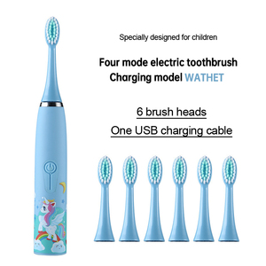 Cepillo de dientes eléctrico recargable de dibujos animados para niños, cepillos de dientes inteligentes para niños de 3 a 15 años, cepillo de dientes sónico impermeable para niños - Product Image 1