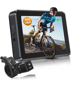 PZvision - Espelho para guiador de bicicleta, câmera retrovisor com visão noturna e monitor 1080P de 5 polegadas, grande angular 115