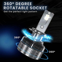 CAR-REFINE K15 K13 Bombilla LED para Faros Delanteros H4 de 240 W, 40000 Lm, 6000 K, LED H1 H3, Focos LED H7 H11, Luces LED para Auto H4 9005 HB3