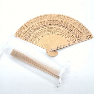 Abanicos de mano chinos modernos hechos a mano con mango de madera, abanicos de cuero, abanicos pequeños para el verano - Product Image 2