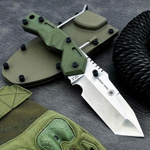 Cuchillo de camping de hoja fija para exteriores, de acero inoxidable, con punta caída y mango de nailon, con funda, para caza, pesca y senderismo. - Product Image 4