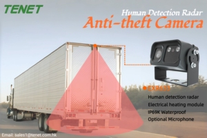 Caméra de camion antivol, étanche IP69K, radar de détection humaine intégré pour empêcher les intrusions pendant le stationnement, caméra arrière AHD 1080P - Product Image 6