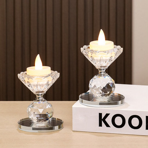 Customized Size Creative Feng Shui Romantic <strong>Lotus</strong> Flower Crystal <strong>Candle</strong> <strong>Holders</strong> for Home Decoration - Product Image 1