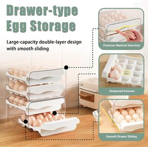 Capacity Rotatable <b>6</b>-grid Eco-Friendly Waterproof Durable Plastic Fridge Egg Organizer Holder - Product Image 4