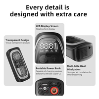 T03 écran Transparent 12 volts dc portable pompe de gonflage de pneu de voiture portable ou voiture mini compresseur d'air pompe à pneu vélo 150 psi