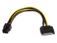 Cable de alimentación de tarjeta PCI Express, SATA, 8 pulgadas, 15 pines a 6 pines