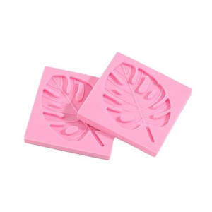 Silicone Leaf Cake Mold Pink 6.7x6.7x0.7cm Square Baking Decor Tool - Product Image 1