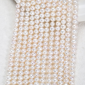 สร้อยคอไข่มุกน้ำจืดธรรมชาติ ขายส่งจากผู้ผลิต ลูกปัดไข่มุกสีขาว แสงสว่าง สำหรับทำเครื่องประดับแฮนด์เมด - Product Image 2