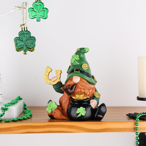 Clover Dwarf <b>Statue</b> Resin St. Patrick's Day Table Decoration Holiday Ornament Desktop Gift - Product Image 2