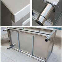 Peralatan Restoran GAOYA GYT21 304 OEM, Meja Kerja Dapur Komersial Modern Kabinet Stainless Steel dengan Pintu Geser Anti Cipratan