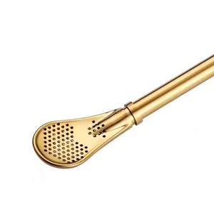 Bombilla réutilisable en acier inoxydable coloré pour Yerba Mate avec cuillère, paille filtrante pour boissons - Product Image 4
