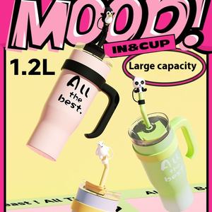 Vente en gros directe d'usine nouvelle grande capacité 40oz poignée ventouse Big Mac thermos tasse couleur haute valeur tasse de tuyau d'aspiration - Product Image 1