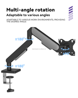 Nouveau support d'écran en alliage d'aluminium de qualité supérieure de 17 à 32 pouces, 9 kg, avec ressort, support VESA pour ordinateur, support d'écran unique, inclinaison à 90 degrés