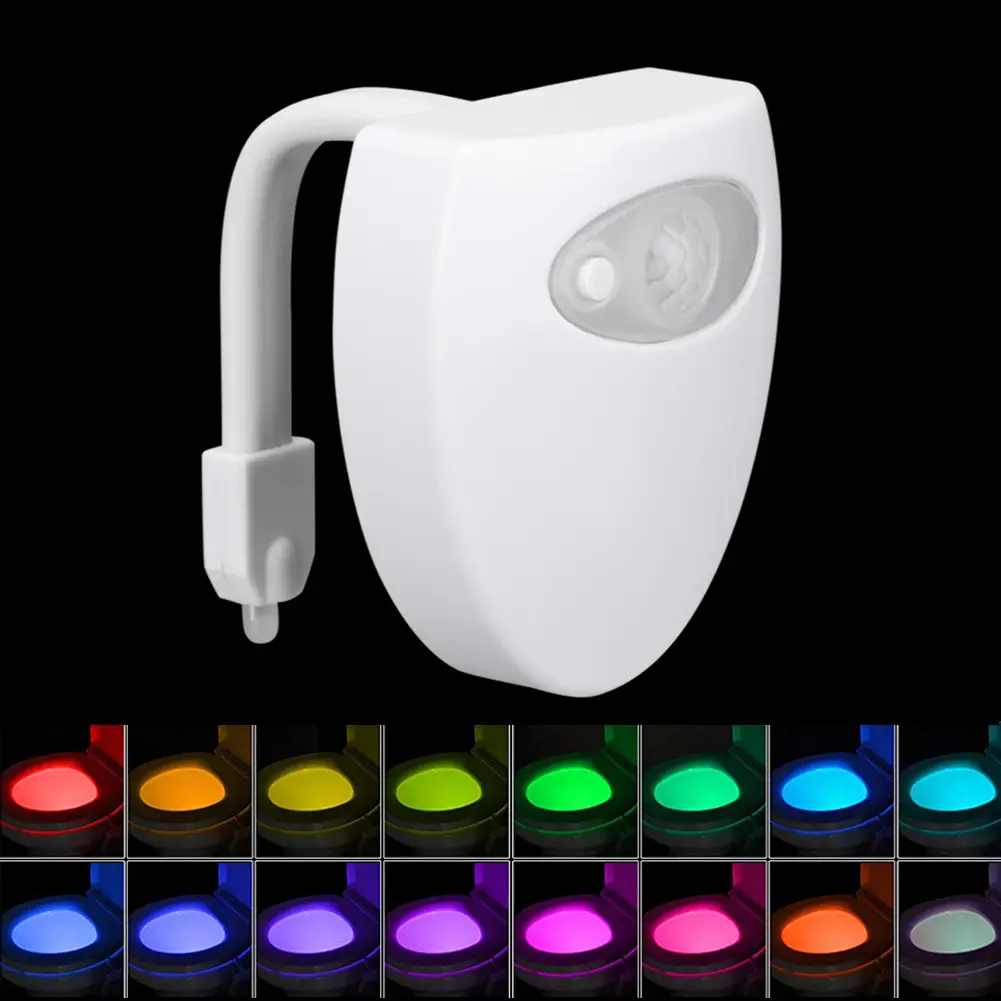 Smart PIR Toiletten sitz Nachtlicht 16 Farben Wasserdichte Hintergrund beleuchtung für Toiletten schüssel LED Sensor Lumina ria Lampe