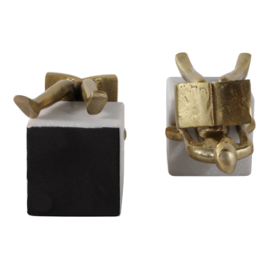 Fermalibri moderni in marmo con statuetta decorativa per scaffali, armadi e librerie, elegante decorazione per la casa - Product Image 6