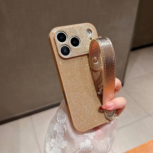 Étui en cuir scintillant avec petite sangle, découpes précises, protection intégrale, antichute, compatible avec l'iPhone 17 Pro Max - Product Image 5