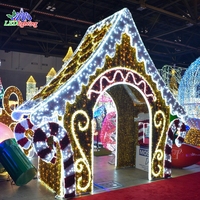 Maison de bonbons de Noël géante à LED, décoration extérieure IP65, maison en pain d'épices géante pour événements commerciaux