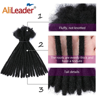8-20 "capelli naturali Afro Kinky Locks Sisterlocks estensioni dei Dreadlocks Loc Hair Handmade Dread Locs 100% estensioni dei capelli umani