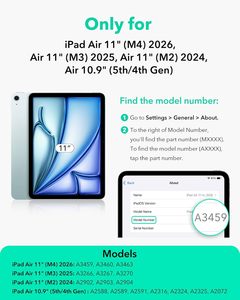 <span class=keywords><strong>Custodia</strong></span> per <span class=keywords><strong>iPad</strong></span> <span class=keywords><strong>Air</strong></span> 11 pollici (M4/M3/M2 2026-2020) 5a/4a generazione con supporto verticale multi-angolo, ultra-stabile e portapenna integrato - Product Image 2