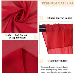 Rideaux <span class=keywords><strong>de</strong></span> plafond rouges draperie 5x20FT rideau en mousseline <span class=keywords><strong>de</strong></span> soie toile <span class=keywords><strong>de</strong></span> fond arc <span class=keywords><strong>de</strong></span> mariage drapé cérémonie <span class=keywords><strong>tonnelle</strong></span> rideaux <span class=keywords><strong>de</strong></span> plafond salle scène - Product Image 6