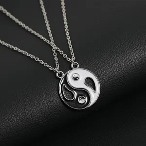 Gepersonaliseerde Geschenken Beste Vrienden Vriendschap Sieraden 2 Stuks Paar Kettingen Enamel Puzzel Hanger Yin Yang Ketting