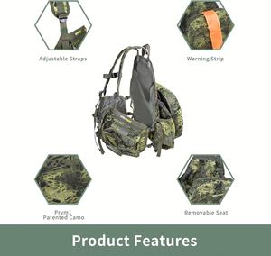 Chaleco Táctico de Caza para Hombre, Estilo Militar, con Bolsillos, Diseño Woodland, Multibolsillos y Asiento Acolchado - Product Image 4