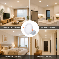 Plafonnier LED rond blanc 9W 12W pour hôtel, 5 CCT, encastré, dimmable Dali, panneau fin pour chambre et cuisine