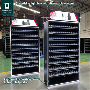 <span class=keywords><strong>USA</strong></span> công suất lớn kim loại thuốc lá kệ trưng bày thuốc lá hiển thị trường hợp với ánh sáng LED cho trạm xăng - Product Image 3