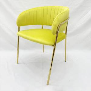 Ensemble <span class=keywords><strong>de</strong></span> chaises <span class=keywords><strong>de</strong></span> salle à manger en <span class=keywords><strong>velours</strong></span> minimaliste italien, tabourets décontractés pour salon <span class=keywords><strong>de</strong></span> thé, chaise <span class=keywords><strong>de</strong></span> salle à manger avec accoudoirs et pieds en métal doré - Product Image 4