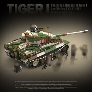 Ensemble de blocs de construction de char lourd Tiger I, jouet de construction de chasseur de chars allemand militaire, modèle d'<span class=keywords><strong>armée</strong></span> à collectionner - Product Image 4