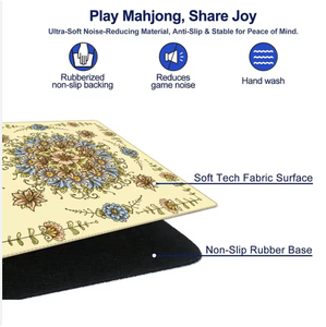 Tapis de Mahjong Américain Imperméable en Feutre avec Dos Antidérapant en Caoutchouc - Réduction du Bruit et Lavable pour Jeux à Domicile et Fêtes de Famille - Product Image 4