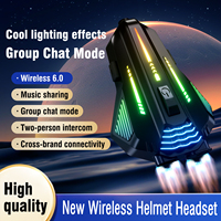 Yeni kask Bluetooth kulaklığı 6.0, çok kişilik interkom için uçak şeklinde RGB aydınlatma efektleriyle.