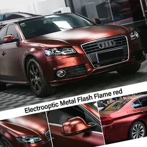 エアリリースフェードカーなしPVCビニールフィルム電気光学金属フレームレッドカーラップビニールフィルム車用変色フィルム