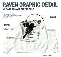 T-shirt à manches longues surdimensionné pour homme, motif collage vintage Nocturnal Crew, tricoté 100% coton, streetwear