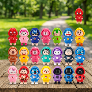 JRMS INDUSTRIES Porte-clés pendentif en PVC à boutons d'expression, motif dessin animé, masque magique à visages interchangeables, pour les 5-13 ans, unisexe, pour sac à dos - Product Image 1