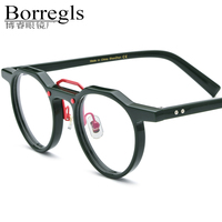 Gafas de acetato Borregls para mujer, montura de diseñador de marca, gafas de alta calidad, tamaño pequeño, ojo de gato, gafas ópticas 19197