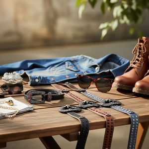 Cinturón Angelina con Calavera de Pedrería 3.8x105cm de Cuero Genuino, Accesorio de Moda Casual - Product Image 3