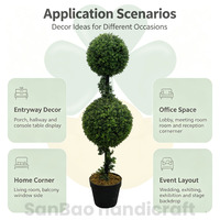 Arbre topiaire artificiel à double boule de 91 cm en buis, plante en pot enroulée, écologique, pour la maison, le bureau, l'intérieur, les mariages, Halloween