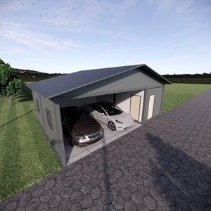 Garaje Contenedor Plegable Prefabricado de Bajo Costo, Garaje Móvil de Acero para Autos con Puerta Enrollable para Almacenes - Product Image 2