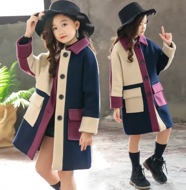 Cy50214a nuevo diseño precio barato de fábrica de lujo de niñas abrigos ropa de invierno de los niños lindo abrigo