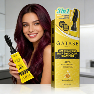 <span class=keywords><strong>Coloration</strong></span> capillaire Gatase |   Formule 3 en 1 : <span class=keywords><strong>Coloration</strong></span> capillaire, Nourrir et Nettoyer en profondeur |   Kit de <span class=keywords><strong>coloration</strong></span> semi-permanente de qualité salon pour usage domestique - Product Image 1