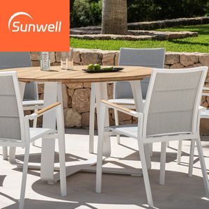 Muebles de Balcón de Estilo Moderno para Exteriores, Patio, Jardín de Lujo, Mesa de Comedor de Madera Maciza, Sillas, Juego de Comedor de Teca para Restaurante, Cafetería - Product Image 2