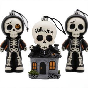 Adornos de Muñeca de Esqueleto Personalizados, <span class=keywords><strong>Casa</strong></span> Encantada Simple para Estatua de Calavera, Chaqueta Hecha de Resina Duradera - Product Image 1