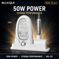 Taladro Eléctrico Portátil para Uñas BQ-121, 45000 RPM, 50W, Alto Rendimiento, Fácil de Transportar, Control Delantero/Trasero con Base de Carga