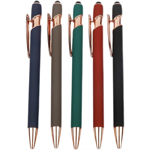 Stylo à bille en aluminium rose doré Maggi 0,7 mm Gel Coil Oblique Mouth Press Métal Sablage Publicitaire Stylo gel Cadeaux - Product Image 4