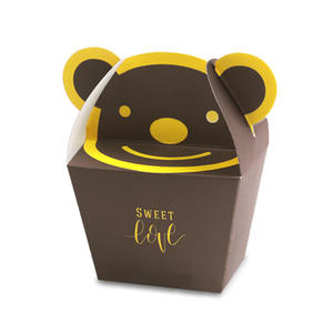 Boîte cadeau de chocolat écologique pour la Saint-Valentin, <span class=keywords><strong>petit</strong></span> ours, emballage de biscuits pliables, boîtes en papier modernes en stock, gaufrage - Product Image 3