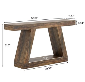 Mesa Consola Estilo Rústico con Estante de Almacenamiento de Madera para Entrada, Sofá, Pasillo, Sala de Estar, Muebles de Fábrica, Venta al por Mayor, Personalizado OEM - Product Image 6